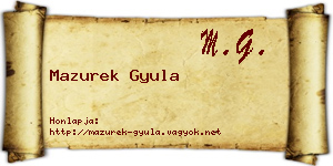 Mazurek Gyula névjegykártya