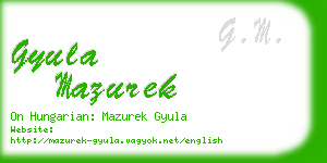 gyula mazurek business card